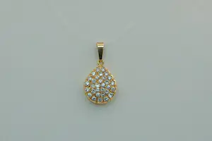 15- Exclusieve, mooi opengewerkte 18Krt goud & diamanten druppel hanger kopen? Bied vanaf 560!