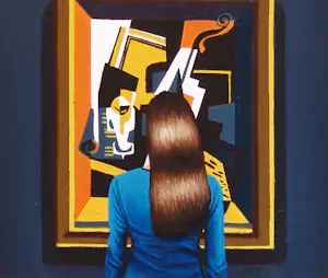 Gerard Boersma - Violin And Glass (Vrouw genietend van schilderij Juan Gris) kopen? Bied vanaf 400!