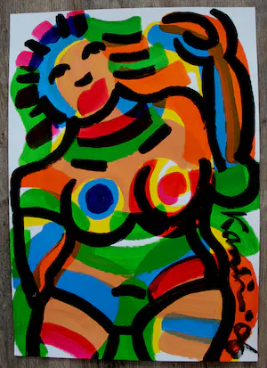 Jacob Kanbier - Acryl op papier: zonder titel - 2006 kopen? Bied vanaf 85!