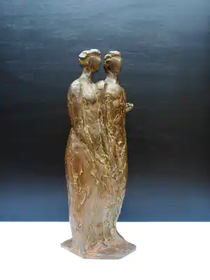 Brons (Onbekend) - "samen" zeer mooi beeld verkocht voor € 225!