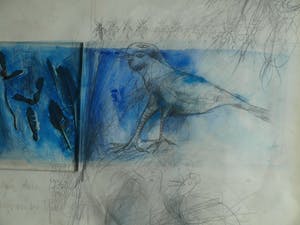 Aart van den IJssel - Gemengde techniek , Mijn Tuin – ingelijst – 1977 kopen? Bied vanaf 50!