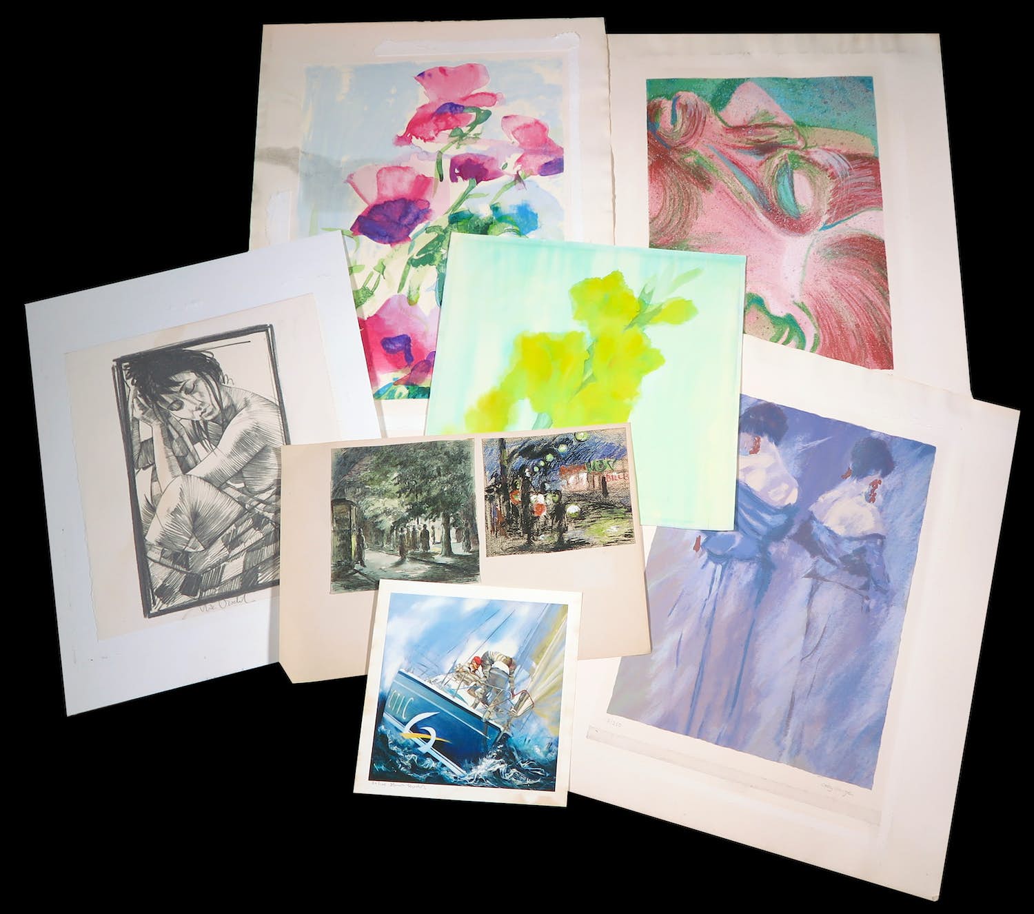 Huub Lepelaar - en andere! - Lot van 7 werken op papier kopen? Bied vanaf 1!