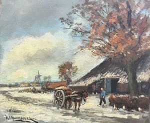 Hendrik Cornelis Kranenburg - C4160, boederij in de winter kopen? Bied vanaf 100!