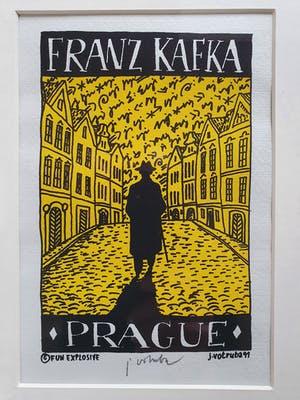 Jiri Votruba - Tweeluik zeefdrukken Franz Kafka in Praag (fraai gelijst) kopen? Bied vanaf 80!