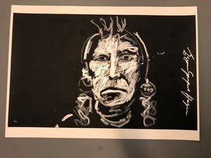 Espen Hagen - Zeefdruk, Titel. "Indian Chief Black". kopen? Bied vanaf 50!