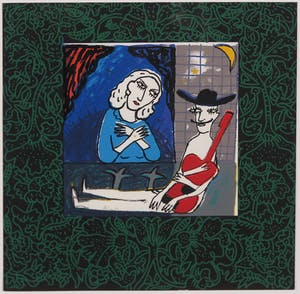 Dodog Soeseno - Zeefdruk, At the window - Ingelijst kopen? Bied vanaf 20!