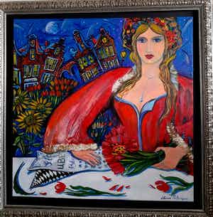 Elena Polyakova - Flower girl in Amsterdam verkocht voor € 275!