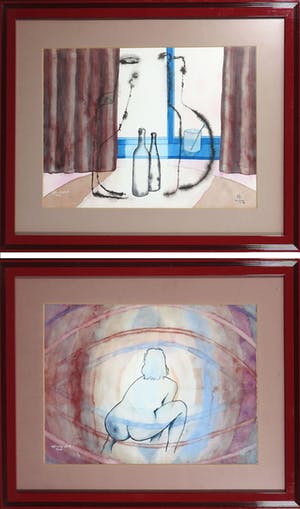 Niet of onleesbaar gesigneerd - Aquarel en inkt, Kijk in de pot I en II - Ingelijst (gesigneerd Horstacker) kopen? Bied vanaf 10!