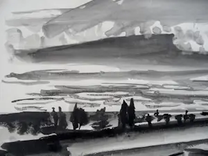 Hans Berger - Landschap van de heuvels van Satigny, kanton Genève, Zwitserland kopen? Bied vanaf 350!