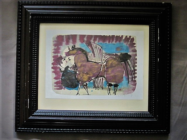 Miriam Hommes - Mooi Expressionist. Aquarel "Man en Paard" van Miriam Hommes (1961-) kopen? Bied vanaf 1!