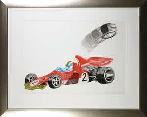 Leentje Linders - Kleurenets, There came Fittipaldi Part Two - Ingelijst (Groot) verkocht voor € 80!