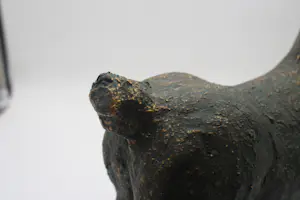 Niet of onleesbaar gesigneerd - Uitermate Prachtig Terracota Paard- Bladgoud (20e eeuw) kopen? Bied vanaf 1!