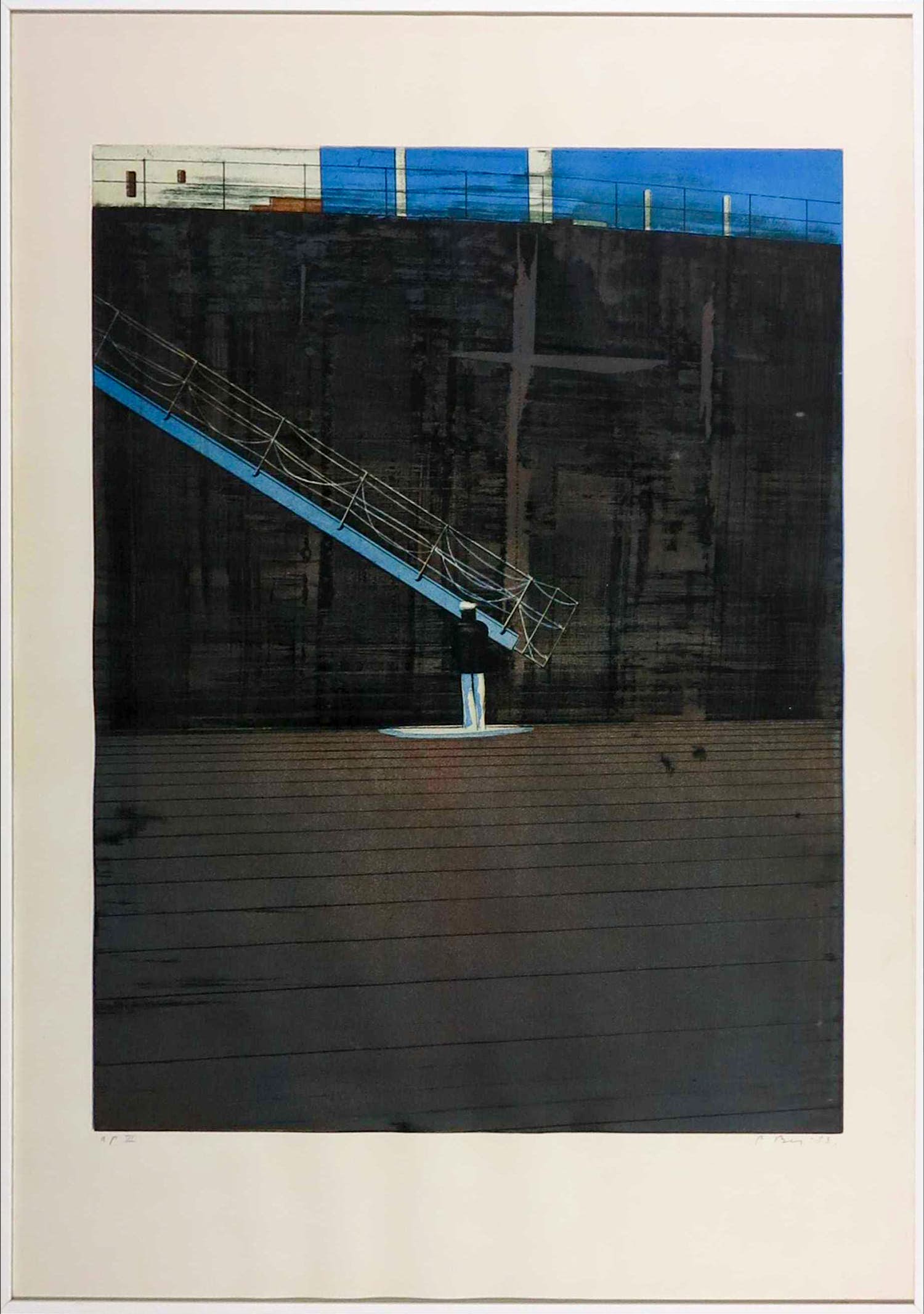 Peter Bes - Ets en aquatint, Aan boord - Ingelijst kopen? Bied vanaf 50!