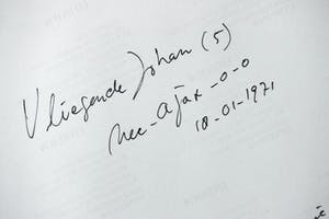Pim Westerweel - 'Vliegende Johan-5' - Johan Cruyff 1971 NEC-Ajax kopen? Bied vanaf 120!