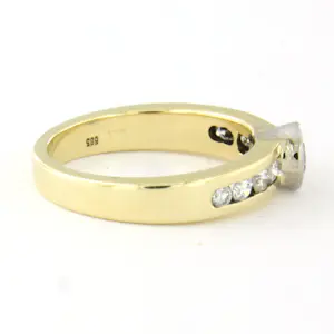 14k bicolour gouden ring met briljant geslepen diamant tot. 0.55ct 5.3 gram kopen? Bied vanaf 710!