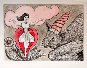Henry Heerup - fraaie litho - ‘Fabelwezens’ - oplage 100 vendu pour 170€ !
