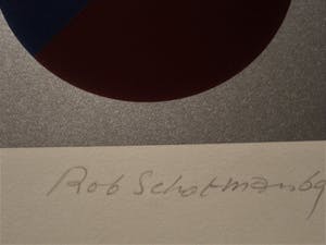 Rob Schotman - Intrigerend jaren 60 PoP Art Litho - variaties op een cirkel - gesigneerd kopen? Bied vanaf 10!
