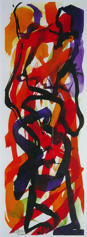 Liz Strick - Figuren abstract -monotype 2000- kaufen? Bieten Sie von 60!
