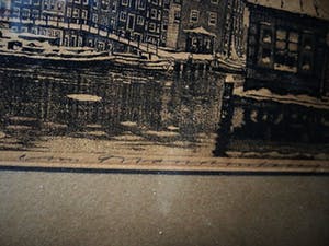 Cornelis Brandenburg - één van Nederlands grootste etsers - Amsterdam "het Damrak in winter" kopen? Bied vanaf 10!