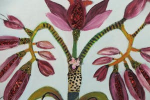Claire Duval - Gemengde techniek op doek, Tige de Fleurs kopen? Bied vanaf 70!