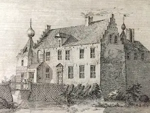 Hendrik Spilman - t Huis te Asten - Gravure 1738, Zeer fraai ingelijst kopen? Bied vanaf 40!