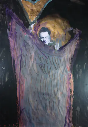 Titus Nolte - Gouache / acryl op papier, Dylan Thomas - Ingelijst kopen? Bied vanaf 120!