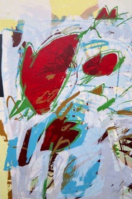 Pieter Vermeulen - Red Hearts and Papillon in landscape - In verguld houten lijst kopen? Bied vanaf 29!