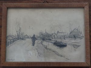 Louis Apol - Drie plein air-tekeningen kopen? Bied vanaf 1!