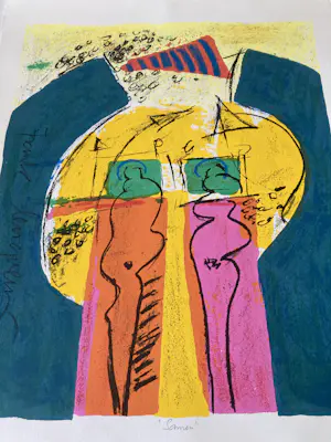 Frank Lengvenius - Kleurenzeefdruk ‘ Samen ‘ kopen? Bied vanaf 40!