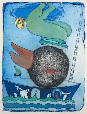 Michel van Overbeeke - Kleurenets met bladgoud, Bange - Ingelijst kopen? Bied vanaf 60!