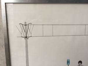 Ben Pollé - Tramhalte - Tekening (58 x 46 cm) 1975 kopen? Bied vanaf 1!