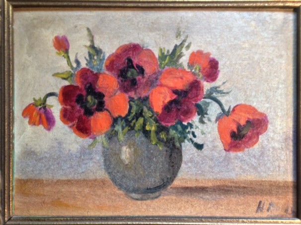 Niet of onleesbaar gesigneerd - Oud werk, Klaprozen op een vaas kopen? Bied vanaf 1!