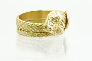 8 - Mooi bewerkte, massief 18 krt geel gouden slangen-ring - grote maat! kopen? Bied vanaf 560!