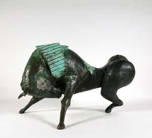 Wim Steins - Groen gepatineerd bronzen paard verkocht voor € 1500!