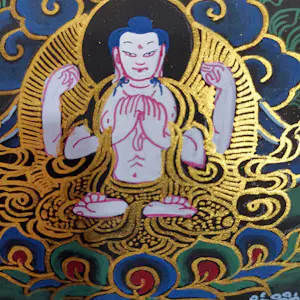 Niet of onleesbaar gesigneerd - Aum Mhane padhme hu mantra Mandala schilderij kopen? Bied vanaf 10!