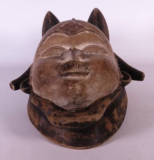 Punu - Hout, Vrouwelijk masker met wit gezicht kopen? Bied vanaf 50!