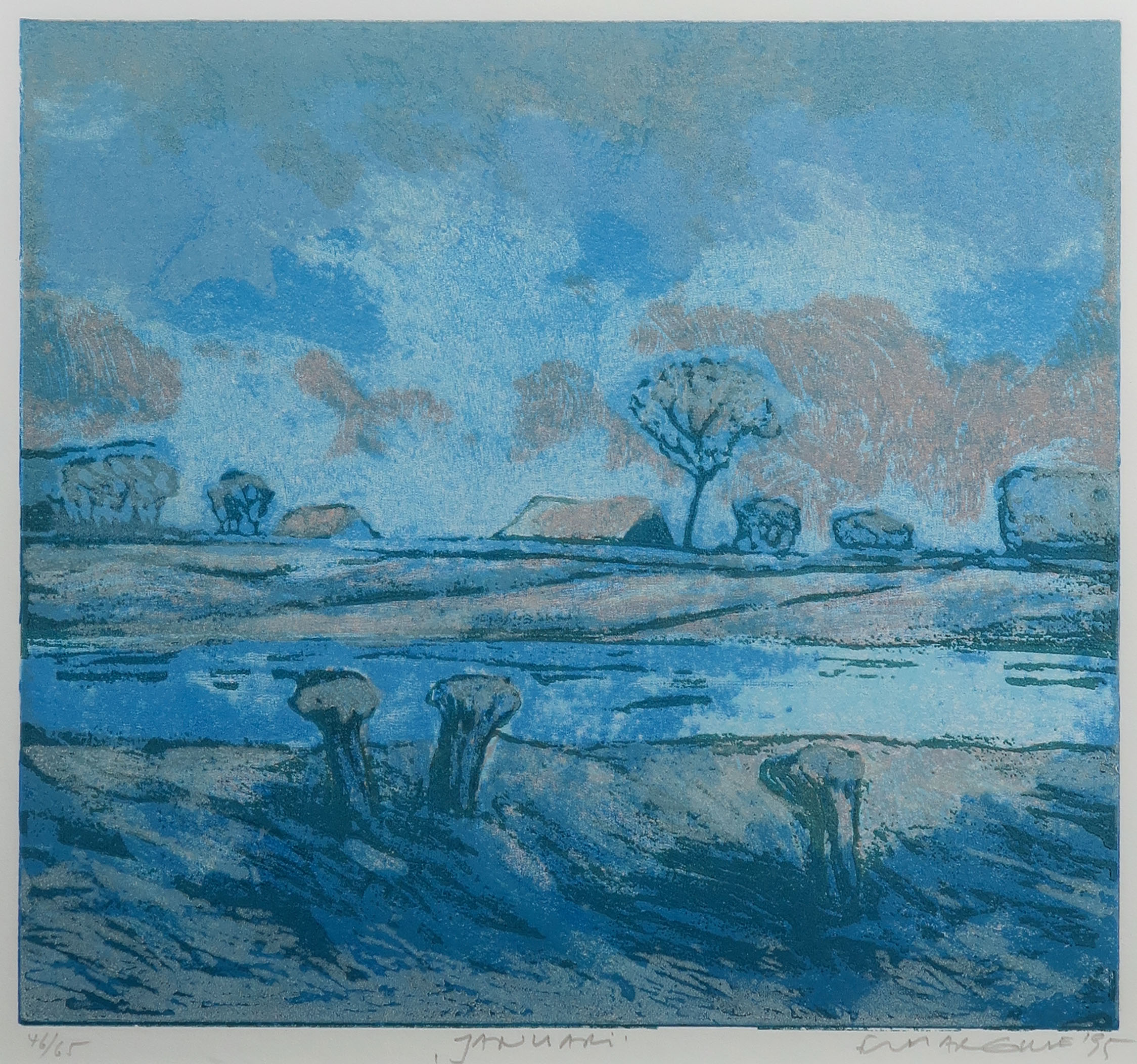 Elmar Gille - Aquatint, Jaargetijden - Ingelijst (Groot) kopen? Bied vanaf 70!