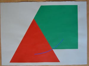 Nigel Kent - Acryl op papier, Geometrische compositie kopen? Bied vanaf 1!