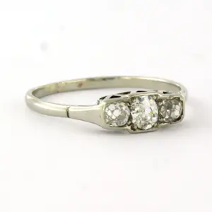 ART NOUVEAU 14k witgouden ring met Bolsjewiek geslepen diamant tot. 0.40ct kopen? Bied vanaf 310!