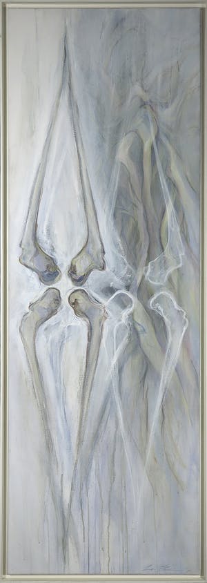 Wim de Bruin - Acryl op doek (drieluik), Bladeren en botten - Ingelijst (Zeer groot) kopen? Bied vanaf 200!