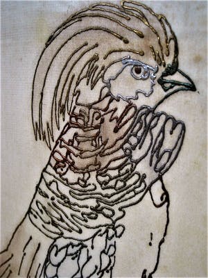 Jaap Gidding - UNIEK! 1920 Art Deco gedruppeld olieverf-reliëf "Vogel met Kuif" gesigneerd kopen? Bied vanaf 160!