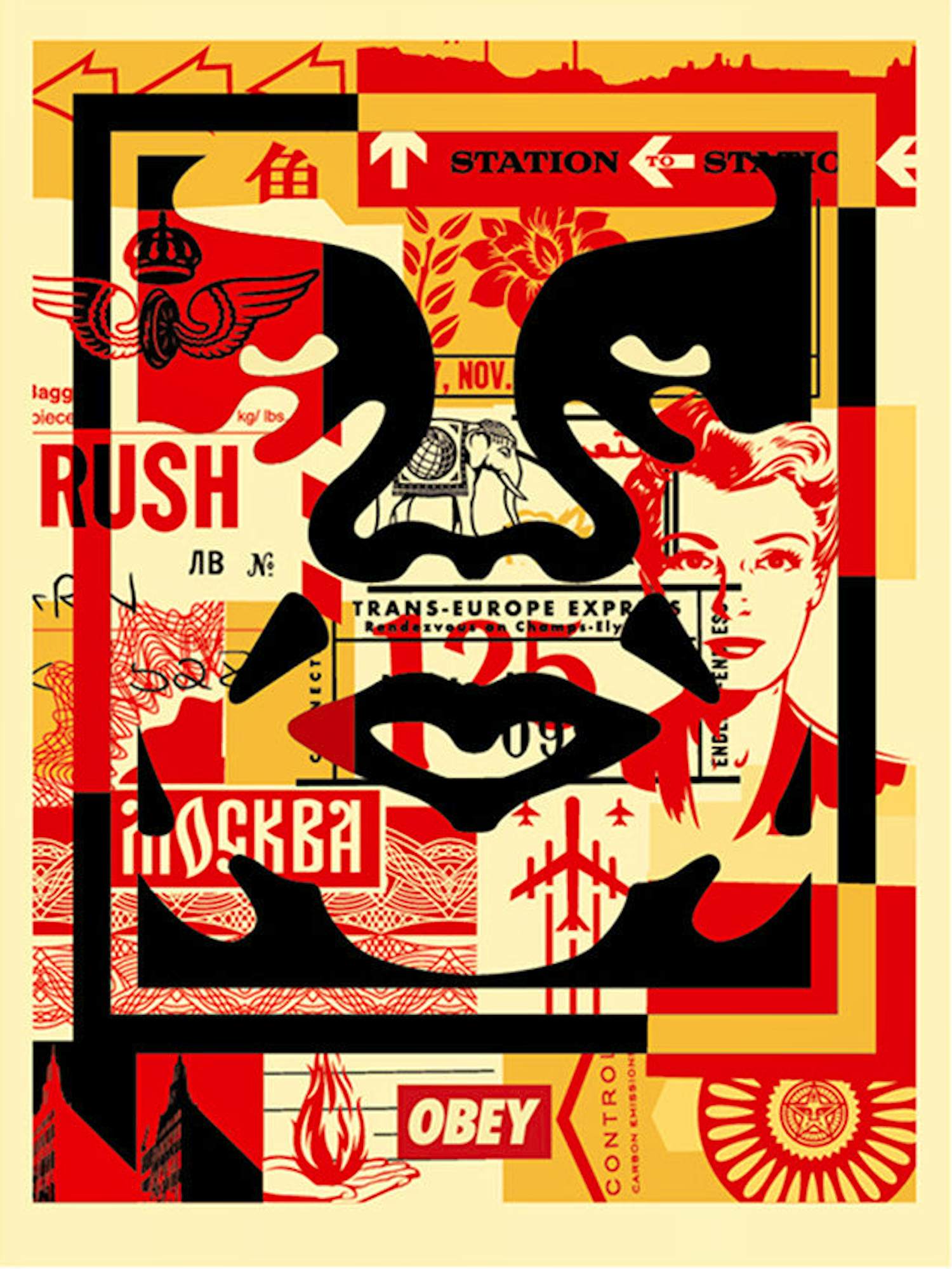 Shepard Fairey - 3-FACE COLLAGE Signed Lithograph Part 2 kopen? Bied vanaf 10!