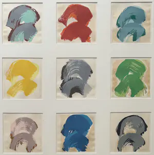 Jac Gijzen - handgesigneerde zeefdruk | 'Negenluik abstract' | 1997 kopen? Bied vanaf 10!