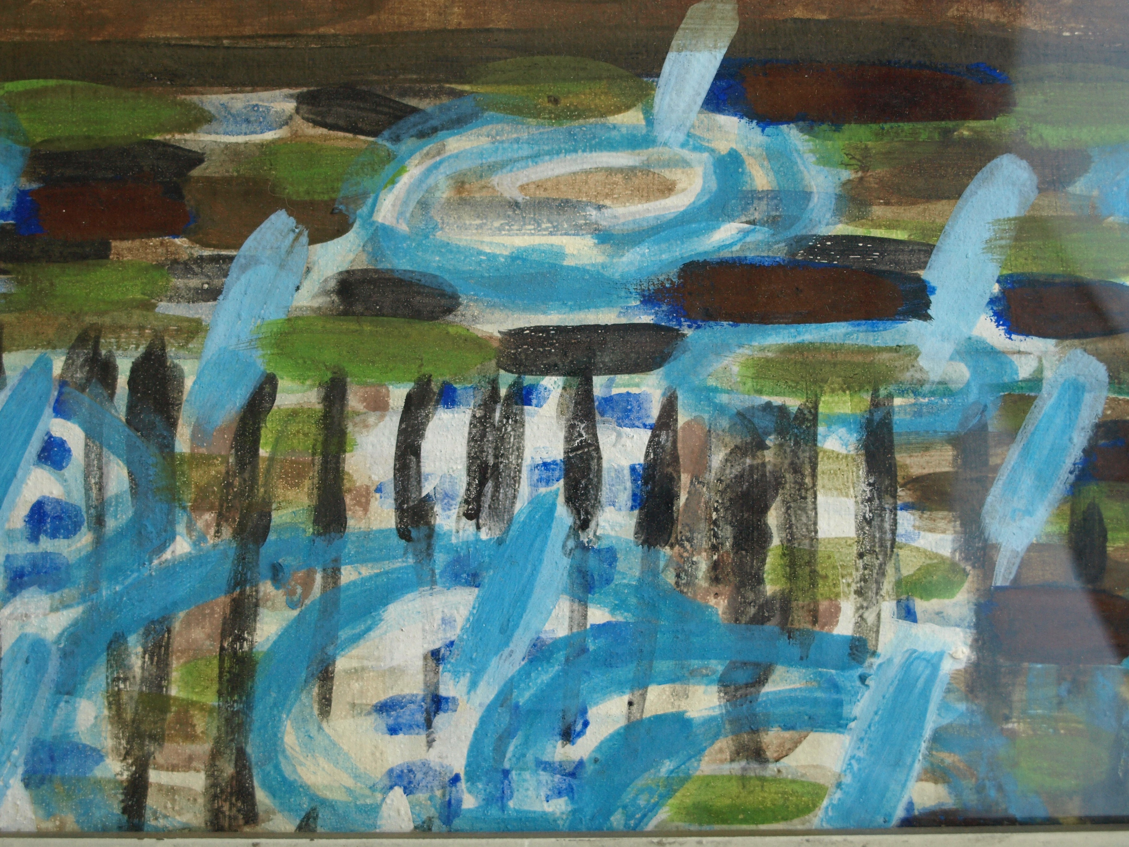 Wendelien Schonfeld - Tempera , Regen V – gesigneerd & ingelijst – ca 1985 kopen? Bied vanaf 50!