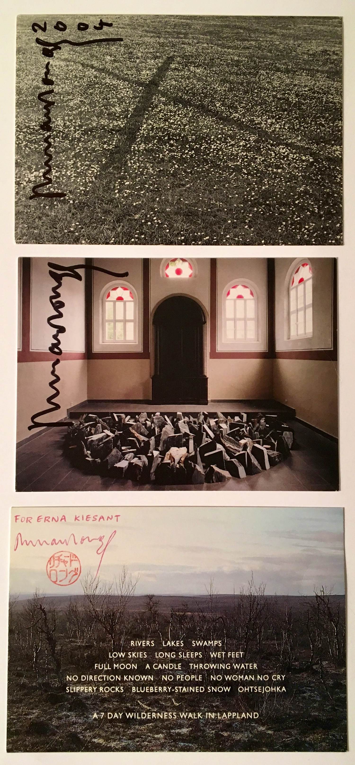 Richard Long - 3 gesigneerde kaarten kopen? Bied vanaf 120!