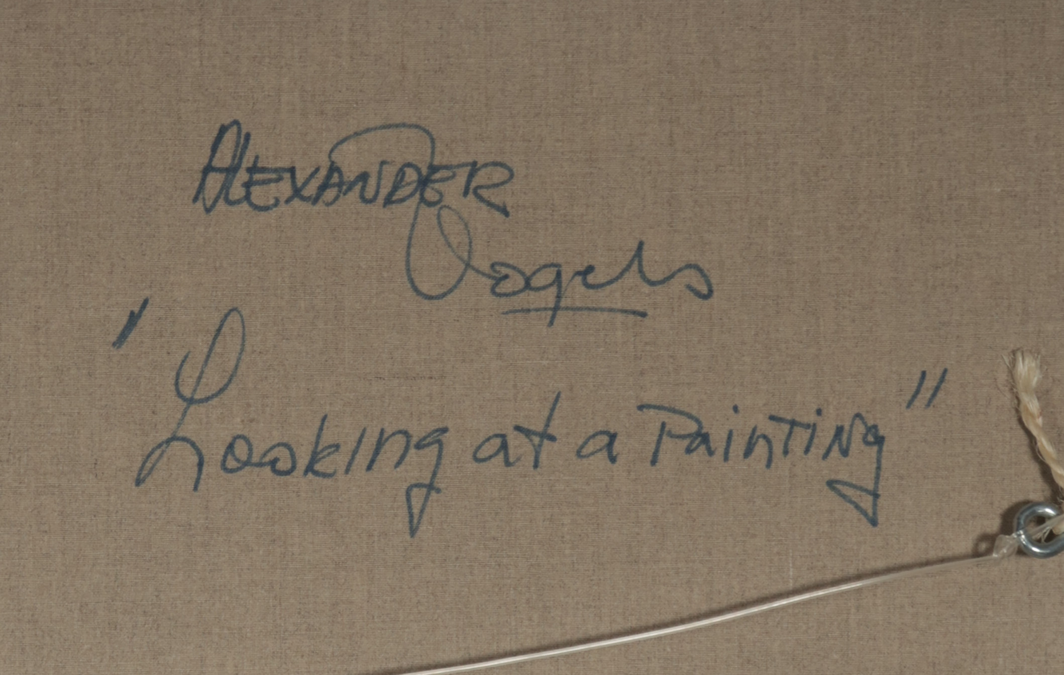 Alexander Vogels - Olieverf met structuur op doek, Looking at painting (Groot) kopen? Bied vanaf 450!