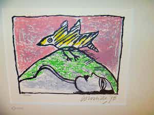 Corneille - gesigneerde zeefdruk in prachtige staat , met passe-partout verkocht voor € 140!