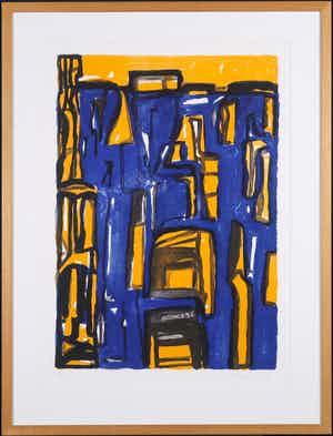 Theo Kuijpers - Zeefdruk, Zonder titel - Ingelijst verkocht voor € 50!