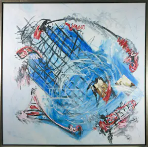 Vito Galfano - Olieverf en collage op doek, Abstracte compositie - Ingelijst (Groot) kopen? Bied vanaf 300!