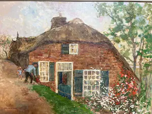 Reijer Murman - Boerderij Waalbandijk Hellouw - Olieverf Schilderij kopen? Bied vanaf 50!
